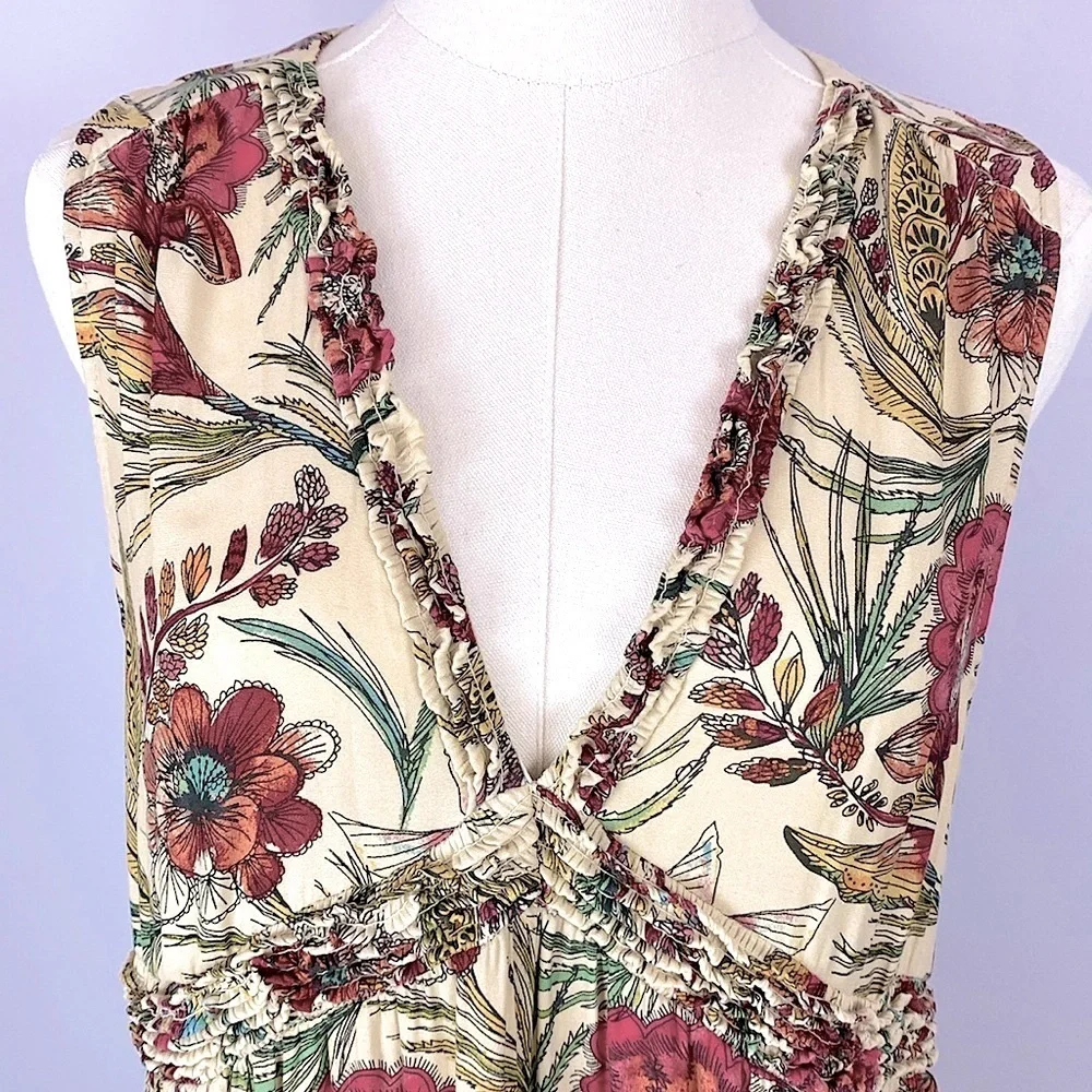 Free People Haze Tank Top with Hummingbirds size small